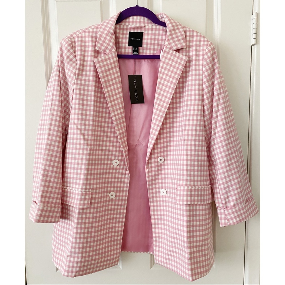 New Look Pink Gingham Blazer - Picture 2 of 5